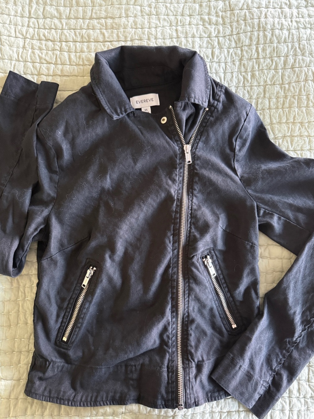 Evereve Black Utility Zip Moto Jacket